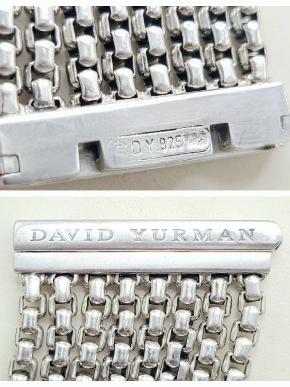 David Yurman Wide Diamond X Pave Box Chain Bracelet - Size Medium - RARE - Picture 12 of 13